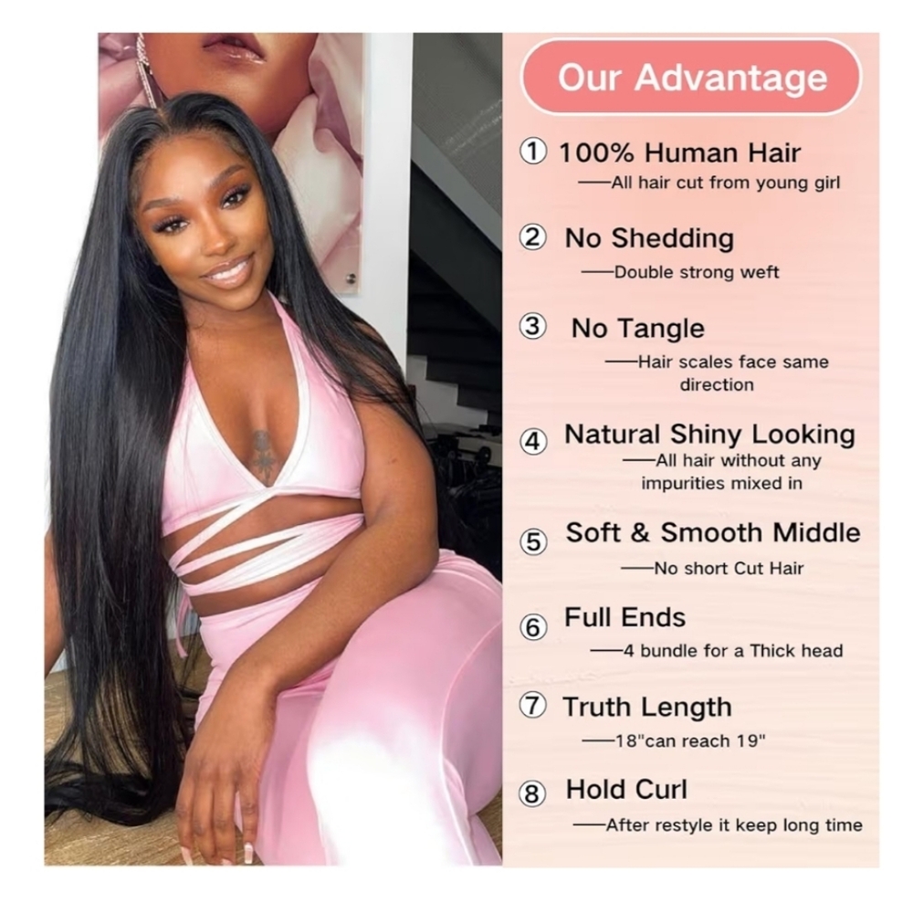 12A Human Hair Bundles Straight 14 Inch - Picture 5 of 8